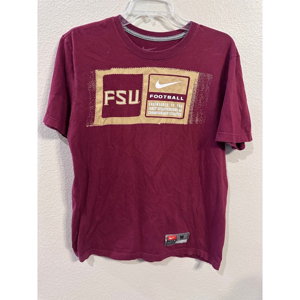 Nike Florida State Seminoles Football Graphic Tee Shirt Maroon Mens M